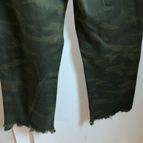 Zara Camouflage Straight Leg Jeans with Red Stripe - Picture 8 of 11